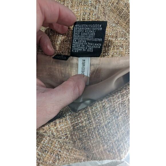 Anne Klein Women's Tweed Pencil Skirt Sz 4 Beige Cream Career Neutral Elevated - Picture 5 of 6